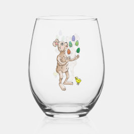 Vaso De Vino Atractivo conejo de Pascua
