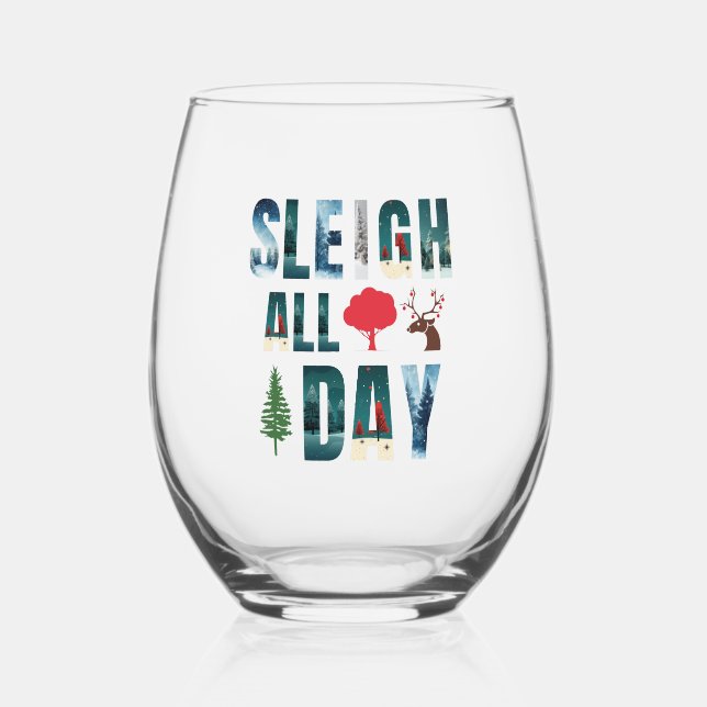 Vaso De Vino Audaces Mascarillas Letras Escenas De Invierno 'Sl (Anverso)