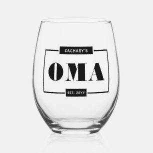 Vaso De Vino Audaz Oma Est New Grandma moderna personalizada