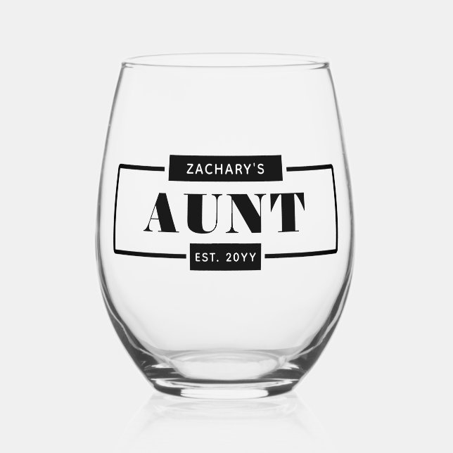 Vaso De Vino Audaz tía audaz moderna personalizada (Anverso)