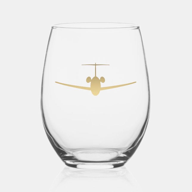 Vaso De Vino Avión Jet (Anverso)