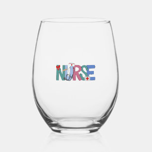 Vaso De Vino Ayuda motivacional de la enfermera Doodle Life Hea