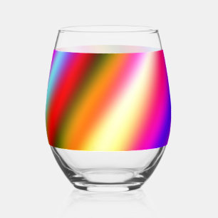 Vaso De Vino Azul rosa oscuro color de agua abstracto arcoiris
