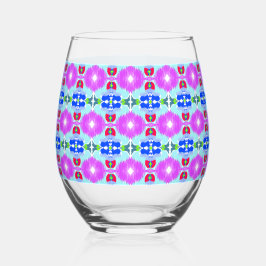 Vaso De Vino Azure Bloom Kaleidoscope