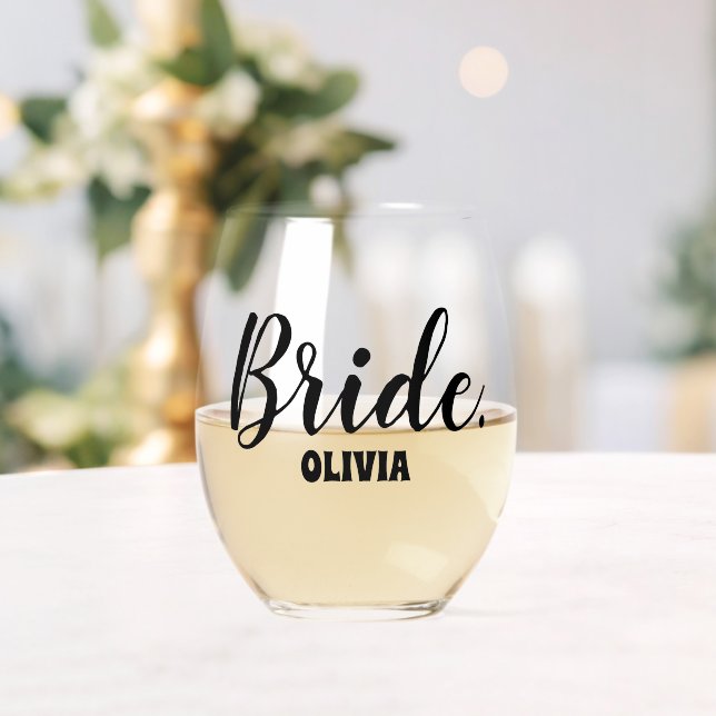 Vaso De Vino Bachelorette Bride Personalizada (Insitu (Boda))