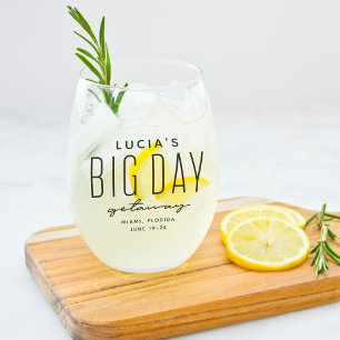 Vaso De Vino Bachelorette fiesta de gran día escapada diversión