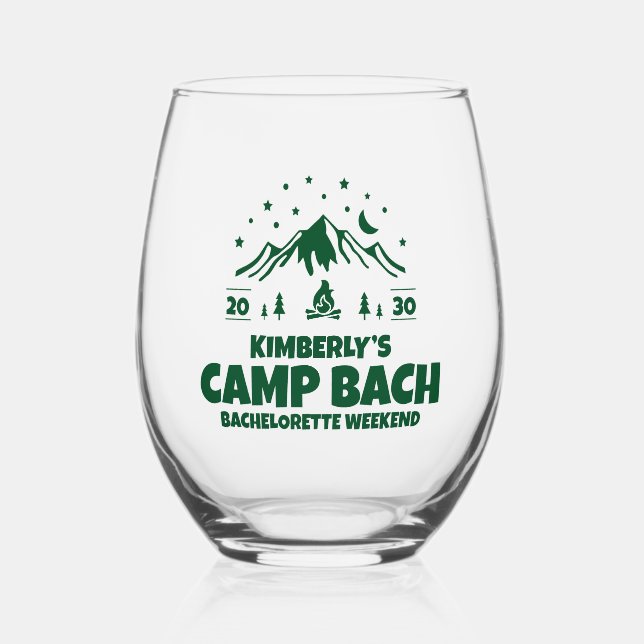 Vaso De Vino Bachelorette Green Camp (Anverso)