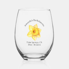 Vaso De Vino Bachelorette Nacimiento Mes Flor Marzo Daffodil