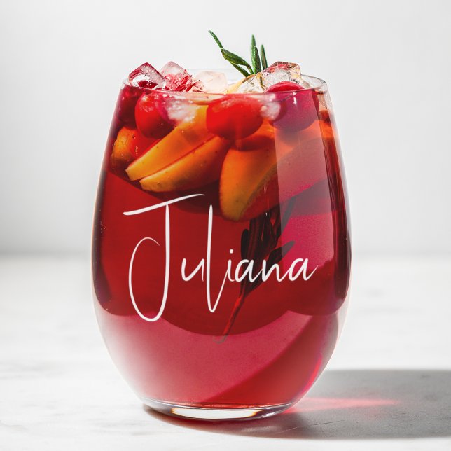 Vaso De Vino Bachelorette Party Moda White Script (Subido por el creador)