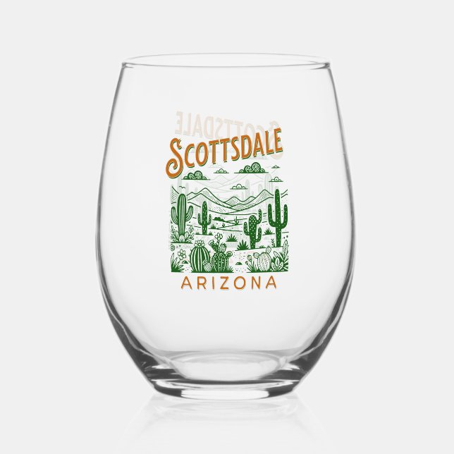 Vaso De Vino bachelorette scottsdale western desert retro (Anverso)
