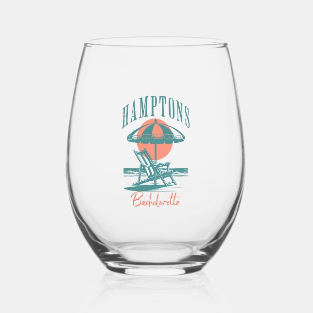Vaso De Vino bachelorette vintage de hamptons (Anverso)
