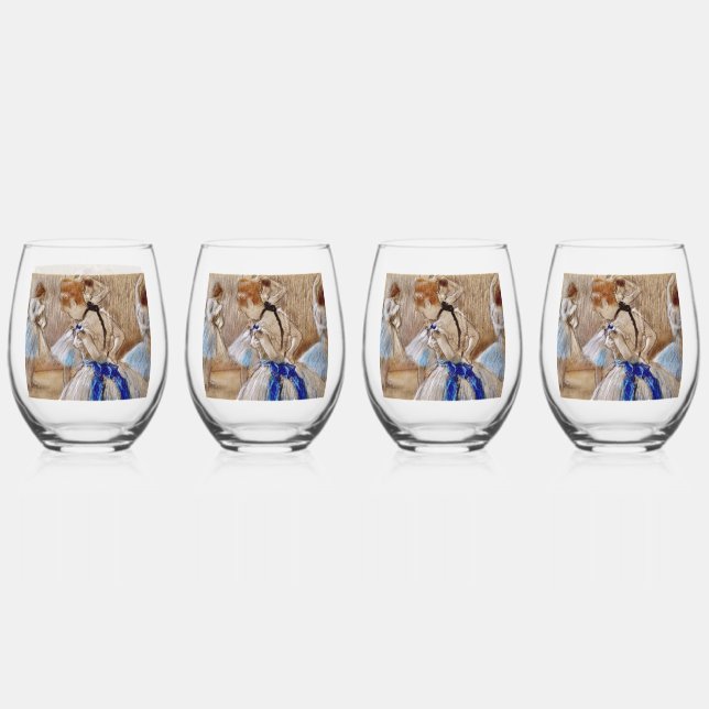 Vaso De Vino Bailarina de Degas con cinta azul (Anverso)