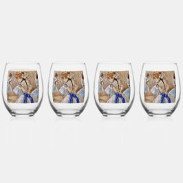 Vaso De Vino Bailarina de Degas con cinta azul