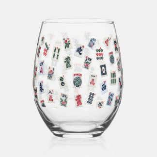 Vaso De Vino Baldosas y símbolos de MahJong