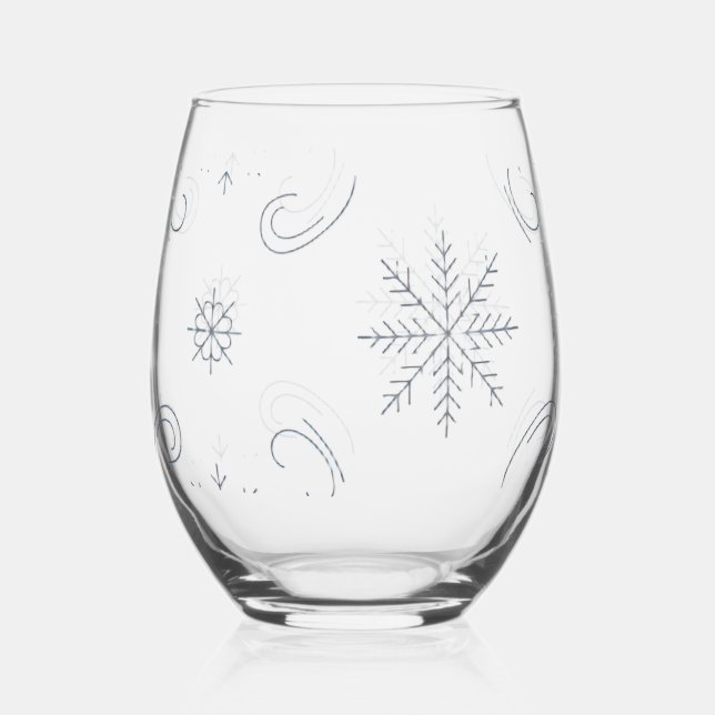 Vaso De Vino Banda de copo de nieve Paisley (Anverso)
