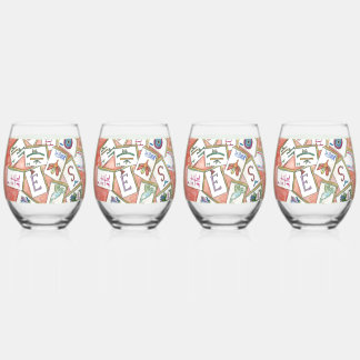 Vaso De Vino bandeja de mosaicos rosa