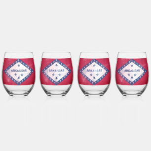 Vaso De Vino Bandera de Arkansas con problemas