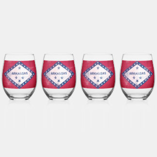 Vaso De Vino Bandera de Arkansas con problemas