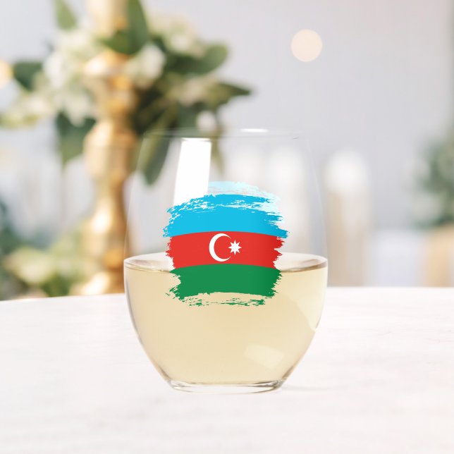 Vaso De Vino Bandera de Azerbaiyán (Insitu (Boda))