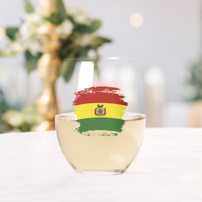 Vaso De Vino Bandera de Bolivia (Insitu (Boda))