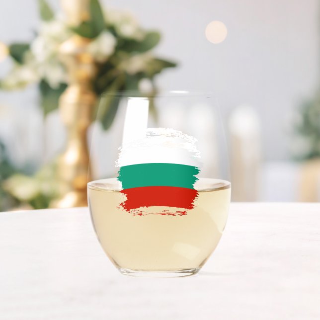 Vaso De Vino Bandera de Bulgaria (Insitu (Boda))