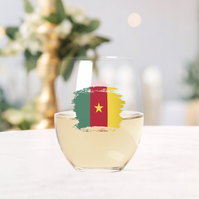 Vaso De Vino Bandera de Camerún (Insitu (Boda))