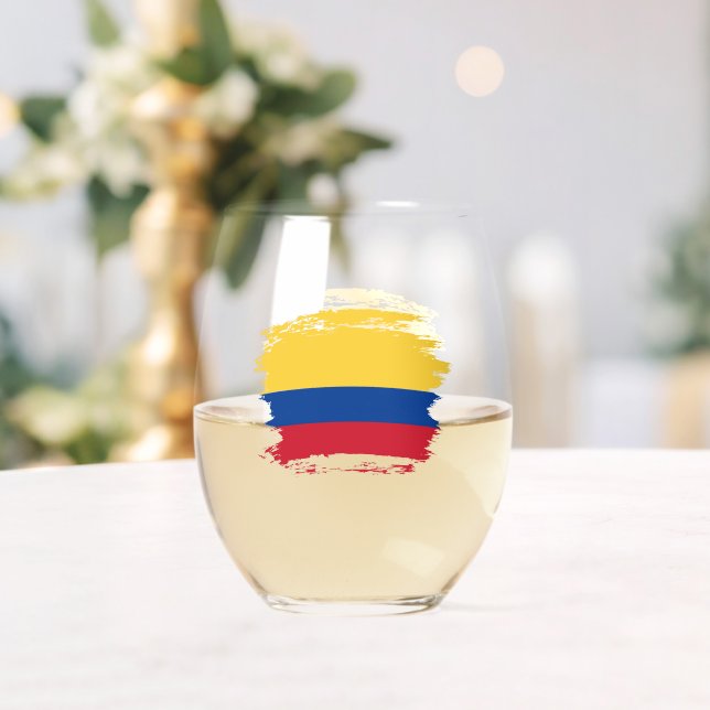Vaso De Vino Bandera de Colombia (Insitu (Boda))