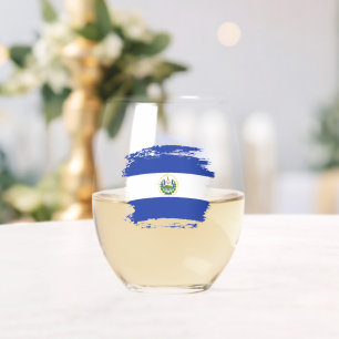 Vaso De Vino Bandera de El Salvador