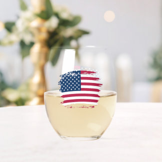 Vaso De Vino Bandera de Estados Unidos