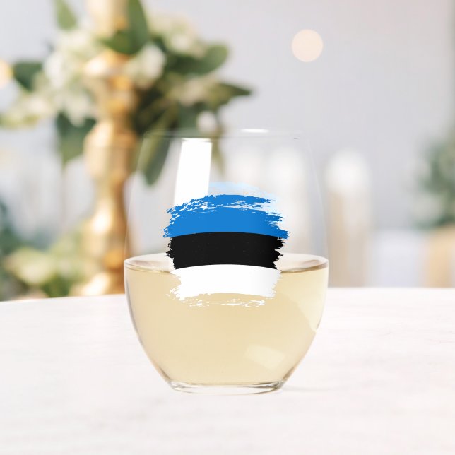 Vaso De Vino Bandera de Estonia (Insitu (Boda))