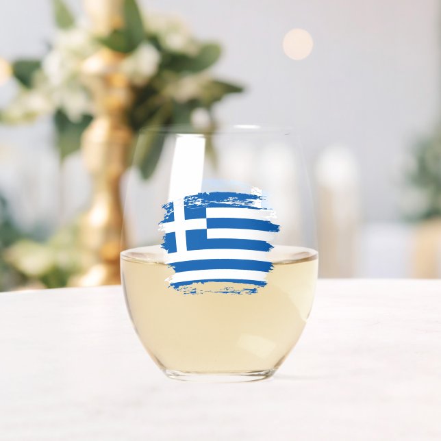 Vaso De Vino Bandera de Grecia (Insitu (Boda))