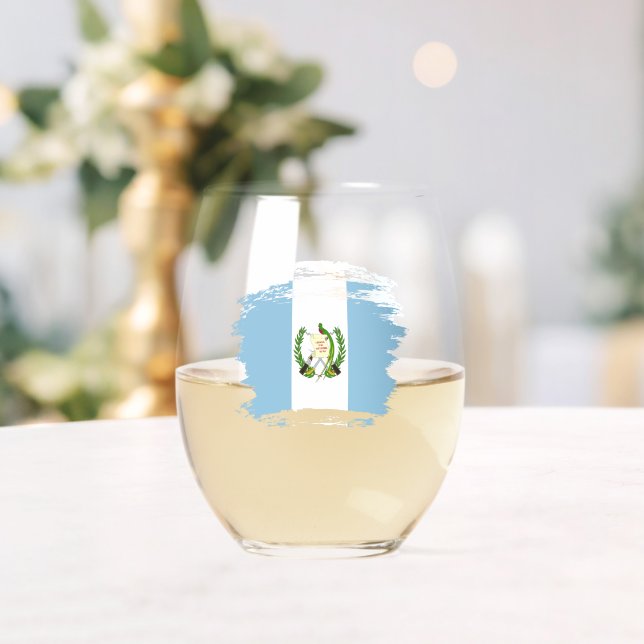 Vaso De Vino Bandera de Guatemala (Insitu (Boda))