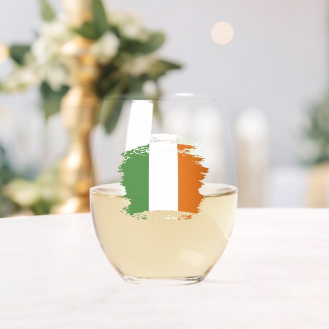 Vaso De Vino Bandera de Irlanda (Insitu (Boda))