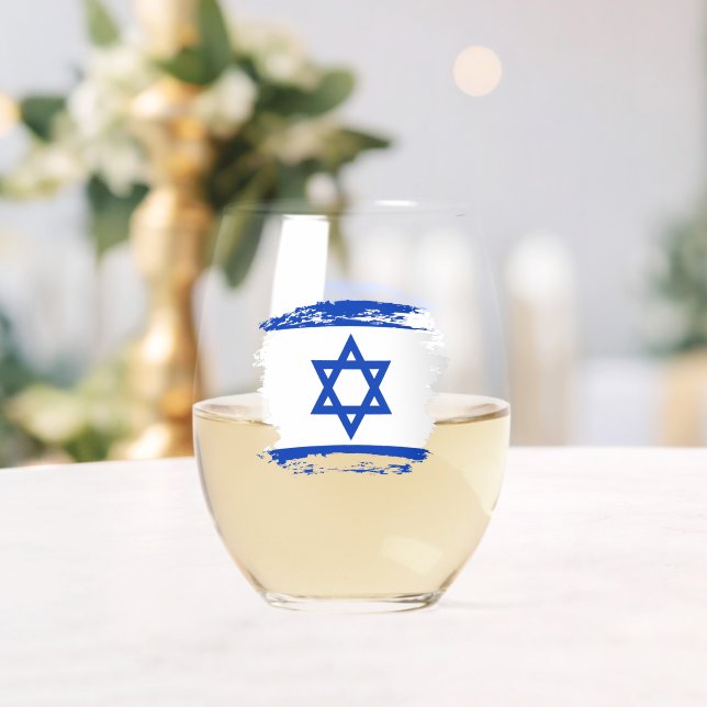 Vaso De Vino Bandera de Israel (Insitu (Boda))