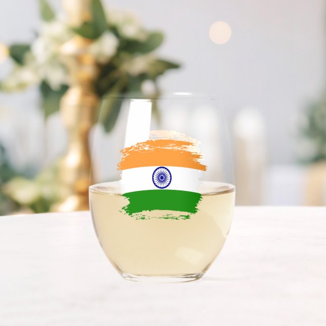 Vaso De Vino Bandera de la India (Insitu (Boda))