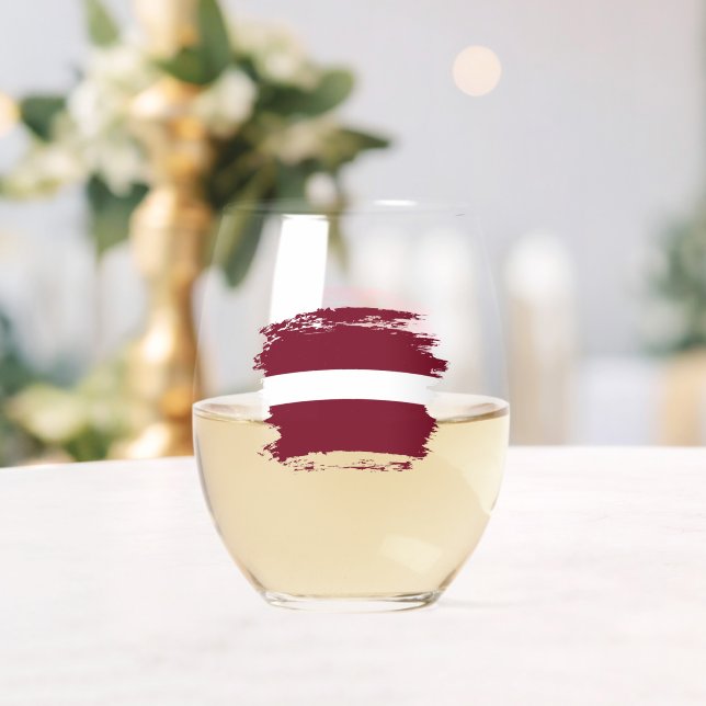 Vaso De Vino Bandera de Letonia (Insitu (Boda))