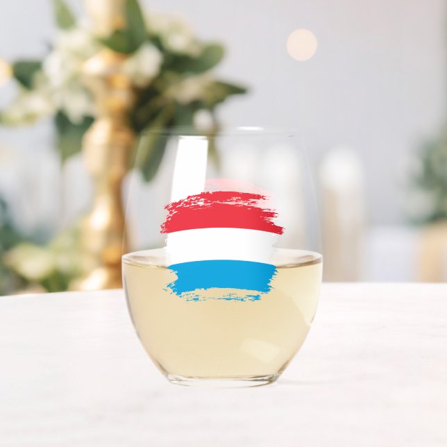 Vaso De Vino Bandera de Luxemburgo (Insitu (Boda))