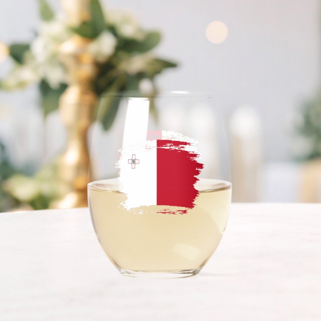 Vaso De Vino Bandera de Malta (Insitu (Boda))