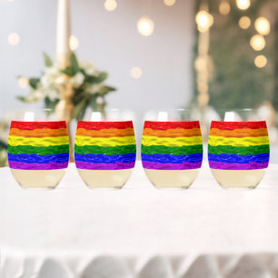 Vaso De Vino Bandera de orgullo de SlipperyJoe's brillo líquido