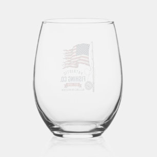 Vaso De Vino Bandera de pesca patriótica vintage diseño vectori