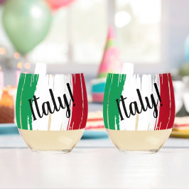Vaso De Vino Bandera de pincel artístico de Italia