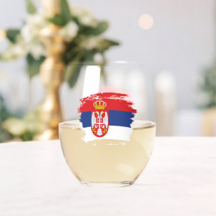 Vaso De Vino Bandera de Serbia