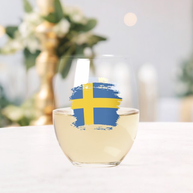 Vaso De Vino Bandera de Suecia (Insitu (Boda))