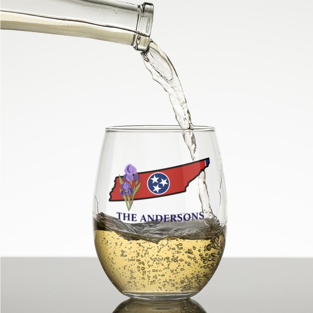 Vaso De Vino Bandera de Tennessee con Personalizado Iris de flo (Subido por el creador)