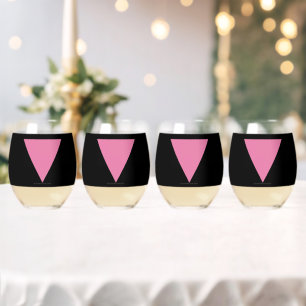 Vaso De Vino bandera de triángulo rosa de SlipperyJoe's símbolo