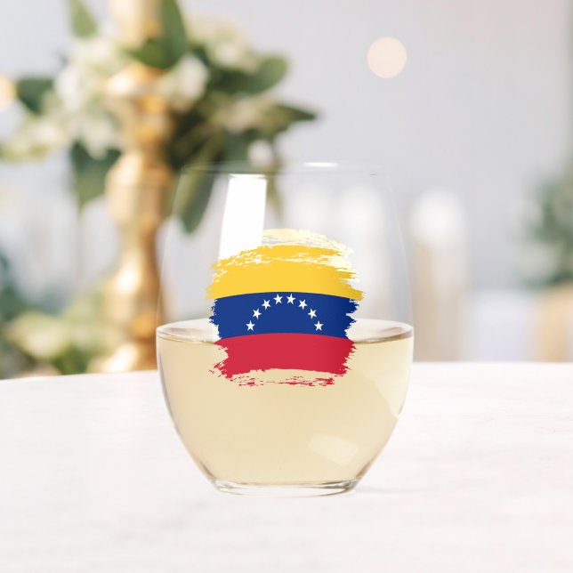 Vaso De Vino Bandera de Venezuela (Insitu (Boda))