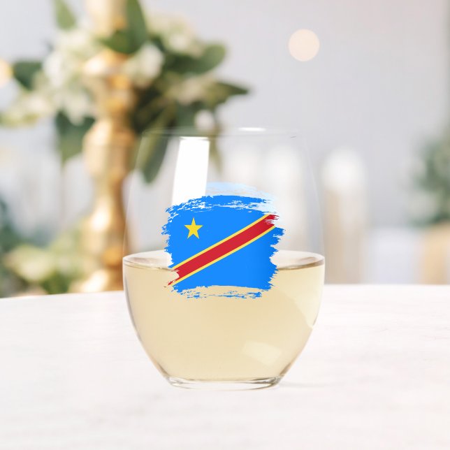 Vaso De Vino Bandera del Congo (Insitu (Boda))