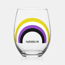 Vaso De Vino Bandera del orgullo no binario