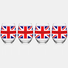 Vaso De Vino Bandera nacional británica con Inglaterra