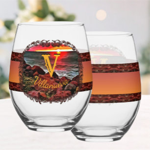 Vaso De Vino Banderas Rocky Sunset 914